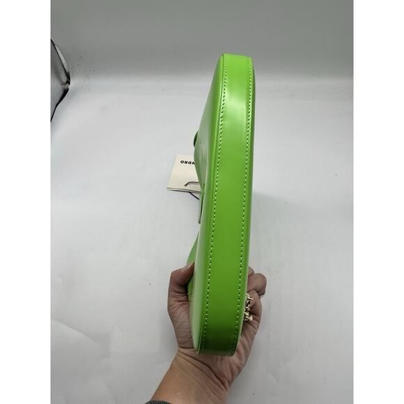 NWT Sandro Sweet Janet Chain Shoulder Bag Vert Pomme Green Apple Small Purse - Picture 7 of 15